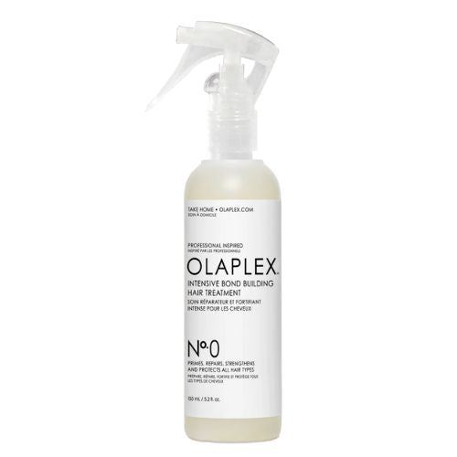 Flacon OLAPLEX No.0 155 ml, soin réparateur intense pour cheveux abîmés, avec buse blanche, étiquette grise et blanche