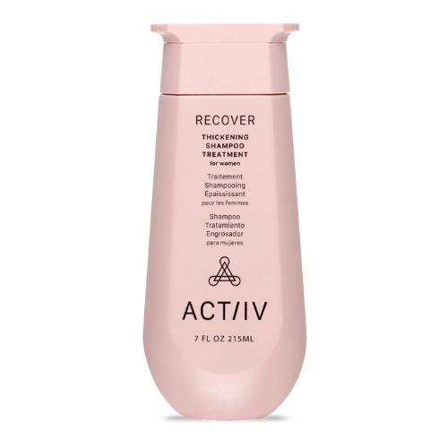 Flacon de shampoing épaississant Actiiv Recover femme – soin capillaire végétal pour cheveux fins, volumisant et protecteur couleur.