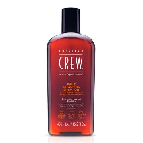 Shampoing nettoyant quotidien sans silicone. Enrichi en vitamine B5 pour hydrater. Formule végétalienne non desséchante Élimine l'excès d'huile Laisse les cheveux faciles à coiffer, sains et plus doux Infusé du parfum signature certifié American Crew Citrus Mint  Idéal pour les hommes ayant les cheveux et le cuir chevelu normaux à g