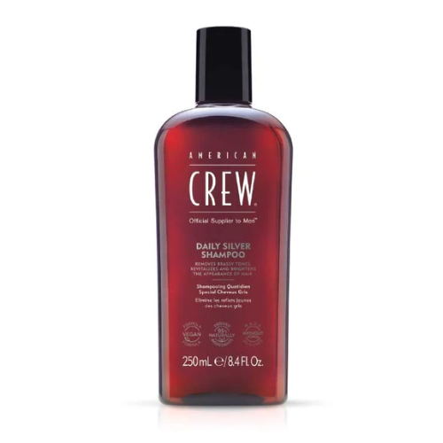 Shampoing spécialement conçu pour les cheveux gris des hommes.  Élimine les reflets jaunes Embellissement des cheveux gris