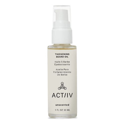 Flacon de 30 ml d’huile épaississante Actiiv pour la barbe – soin naturel pour barbe plus dense, douce et homogène.