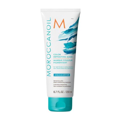 Le masque pigmentant Aquamarine de Moroccanoil offre un véritable soin hydratant tout en déposant des pigments purs qui ravivent , intensifient ou personnalisent temporairement la couleur.