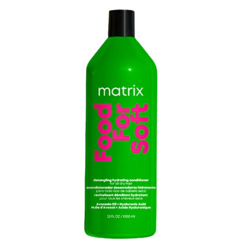 Format 1 litre du revitalisant hydratant Matrix Food For Soft, idéal pour les cheveux secs. Nourrit, démêle et hydrate en profondeur jusqu’à 72h.