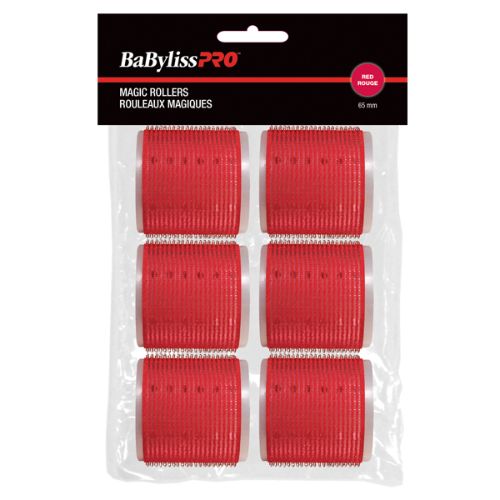 BABYLISS PRO rouleaux velcros rouge 65 mm